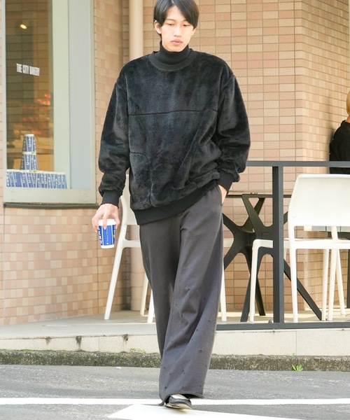 JEMORGAN（ジェーイーモーガン）の「【JEMORGAN/ジェイイーモーガン】ボアボンディング　ビッグシルエット　トレーナー　スウェット（スウェット・メンズ・カーキ/ブラック/ダークブラウン・MEDIUM/X-LARGE/LARGE）」の13枚目の写真