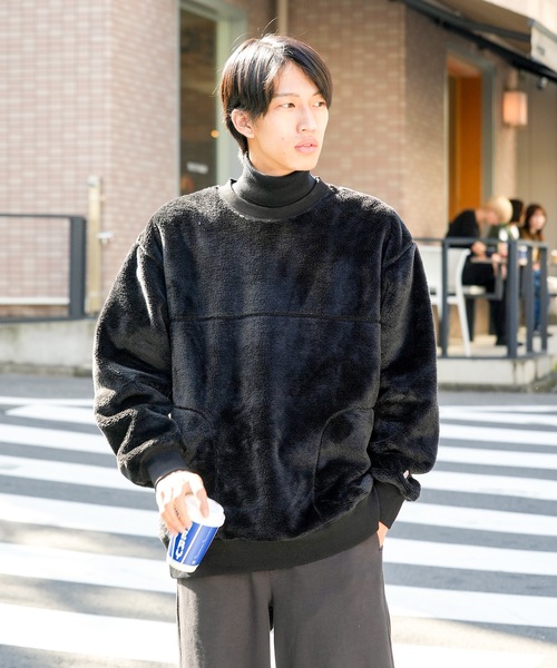 JEMORGAN（ジェーイーモーガン）の「【JEMORGAN/ジェイイーモーガン】ボアボンディング　ビッグシルエット　トレーナー　スウェット（スウェット・メンズ・カーキ/ブラック/ダークブラウン・MEDIUM/X-LARGE/LARGE）」の15枚目の写真