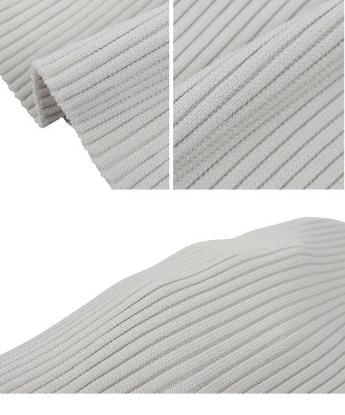 KOBE LETTUCE(コウベレタス)の「Wジップショート丈リブニットトップス(ニット/セーター・レディース・レッド/ホワイト系/ブルー/グレー/ブラック/オフホワイト/ミント/ピンク・M)」の17枚目の写真