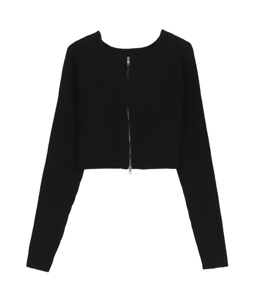 KOBE LETTUCE(コウベレタス)の「Wジップショート丈リブニットトップス(ニット/セーター・レディース・レッド/ホワイト系/ブルー/グレー/ブラック/オフホワイト/ミント/ピンク・M)」の19枚目の写真