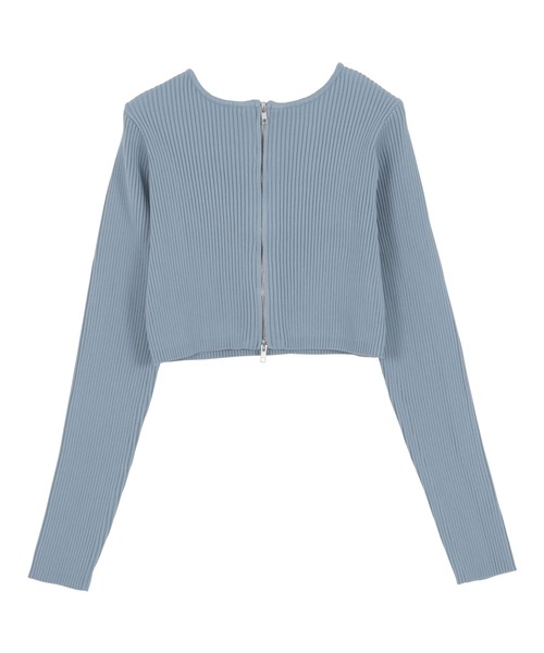 KOBE LETTUCE(コウベレタス)の「Wジップショート丈リブニットトップス(ニット/セーター・レディース・レッド/ホワイト系/ブルー/グレー/ブラック/オフホワイト/ミント/ピンク・M)」の21枚目の写真