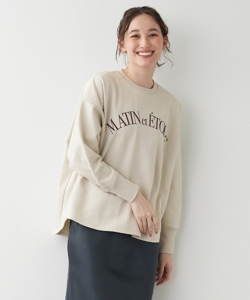 MICA&DEAL(マイカ&ディール)の「"MATIN et ETOILE"ロゴ裏起毛スウェット(スウェット・レディース・チャコールグレー/ブルーグレー/ホワイト/グレイッシュベージュ・FREE)」の4枚目の写真