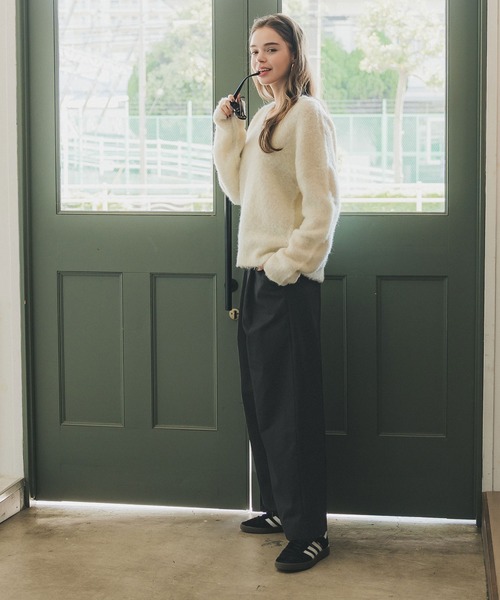 coca（coca）（コカ）の「スーパーワイドタックチノパンツ（チノパンツ・レディース・ブラック/ベージュ・M/L）」の8枚目の写真