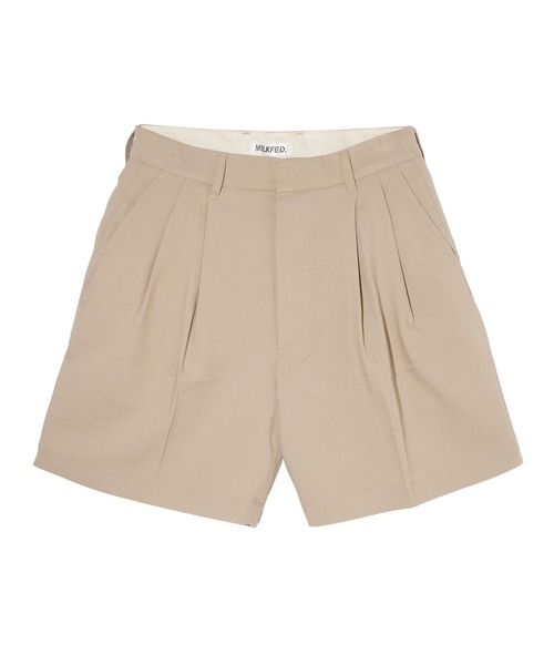 MILKFED.(ミルクフェド)の「TWO TUCK SHORTS(その他パンツ・レディース・ライトグリーン/ベージュ/ライトグレー・S/M)」の3枚目の写真