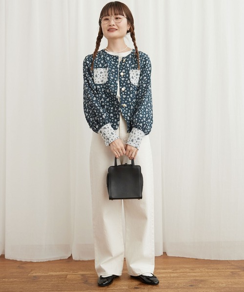 fig Ｌondon（フィグロンドン）の「●ROSE jacket（ノーカラージャケット・レディース・ブルー/ブラック・FREE）」の4枚目の写真