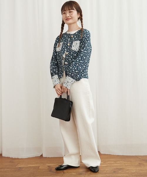 fig Ｌondon（フィグロンドン）の「●ROSE jacket（ノーカラージャケット・レディース・ブルー/ブラック・FREE）」の5枚目の写真