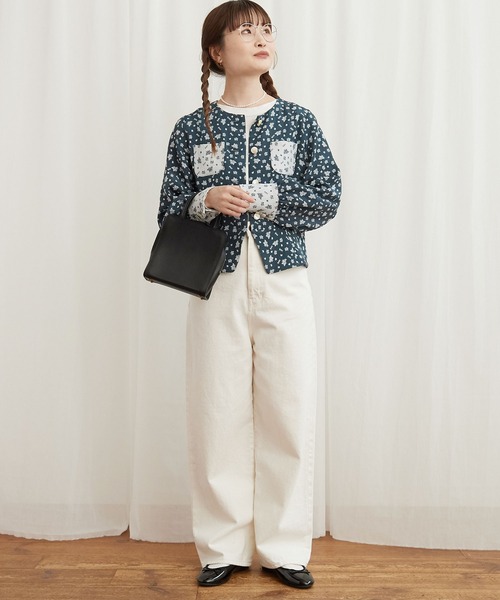 fig Ｌondon（フィグロンドン）の「●ROSE jacket（ノーカラージャケット・レディース・ブルー/ブラック・FREE）」の15枚目の写真