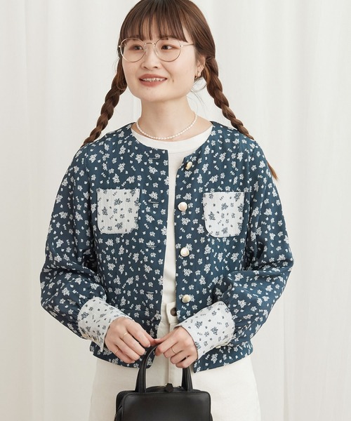 fig Ｌondon（フィグロンドン）の「●ROSE jacket（ノーカラージャケット・レディース・ブルー/ブラック・FREE）」の17枚目の写真