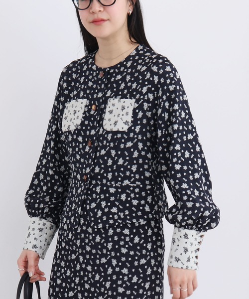 fig Ｌondon（フィグロンドン）の「●ROSE jacket（ノーカラージャケット・レディース・ブルー/ブラック・FREE）」の11枚目の写真