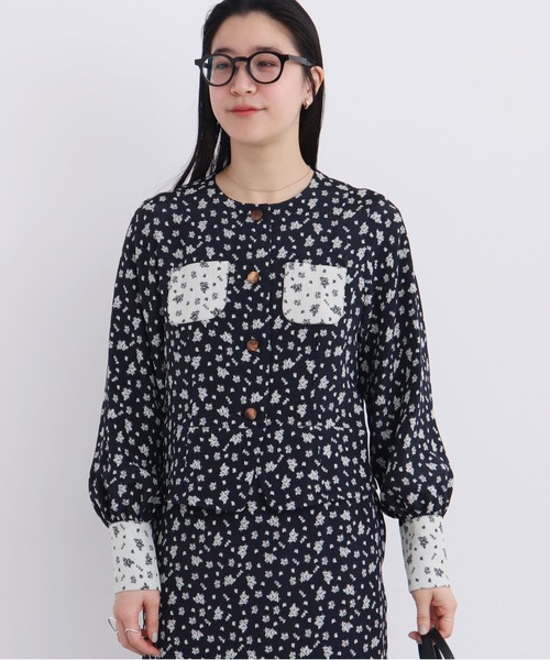 fig Ｌondon（フィグロンドン）の「●ROSE jacket（ノーカラージャケット・レディース・ブルー/ブラック・FREE）」の8枚目の写真