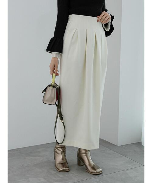 Te chichi（テチチ）の「コクーンロングスカート（スカート・レディース・ラベンダー/ブラック/オフホワイト・M/S）」の4枚目の写真