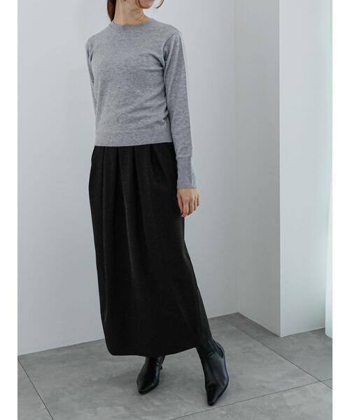 Te chichi（テチチ）の「コクーンロングスカート（スカート・レディース・ラベンダー/ブラック/オフホワイト・M/S）」の5枚目の写真