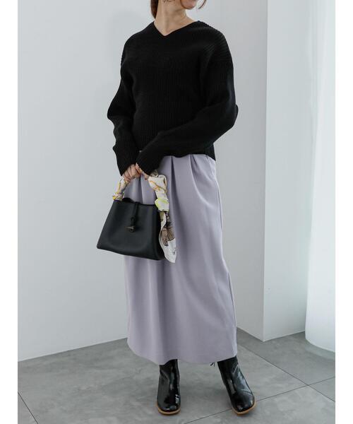 Te chichi（テチチ）の「コクーンロングスカート（スカート・レディース・ラベンダー/ブラック/オフホワイト・M/S）」の6枚目の写真