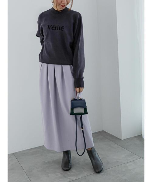 Te chichi（テチチ）の「コクーンロングスカート（スカート・レディース・ラベンダー/ブラック/オフホワイト・M/S）」の7枚目の写真