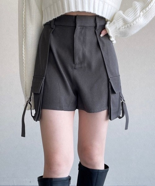 Heather(ヘザー)の「Wポケットミニスカパン 100754(スカート・レディース・ベージュ/チャコールグレー/ブラック・FREE)」の3枚目の写真