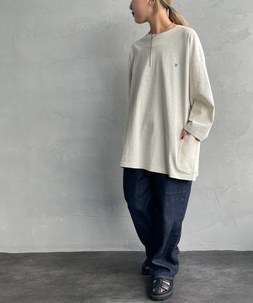 [UNIVERSALOVERALL/ユニバーサルオーバーオール]別注7分袖カバーオールTシャツ