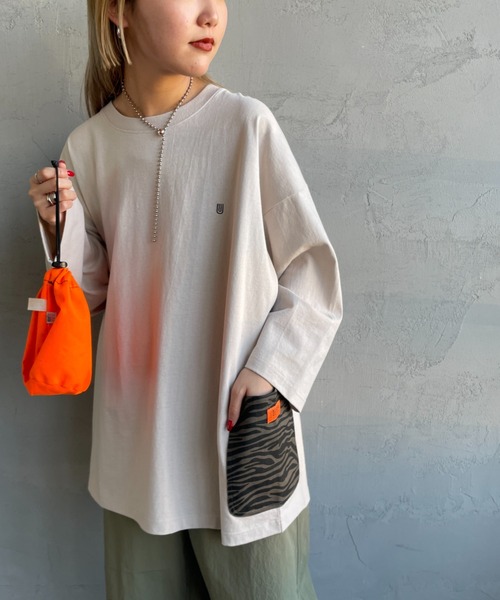 [UNIVERSALOVERALL/ユニバーサルオーバーオール]別注7分袖カバーオールTシャツ