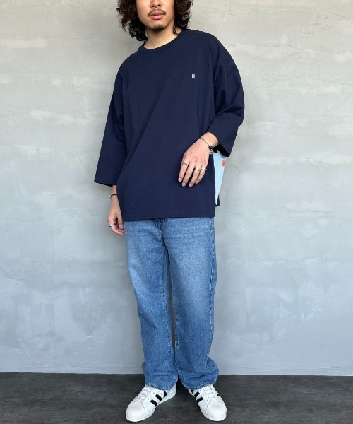 [UNIVERSALOVERALL/ユニバーサルオーバーオール]別注7分袖カバーオールTシャツ