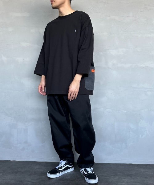 UNIVERSAL OVERALL（ユニバーサルオーバーオール）の「[UNIVERSAL OVERALL/ユニバーサルオーバーオール] 別注 7分袖カバーオールTシャツ（Tシャツ/カットソー・レディース・ネイビー/グレイッシュベージュ/オートミール/ブラック/ホワイト・S/M/L）」の10枚目の写真