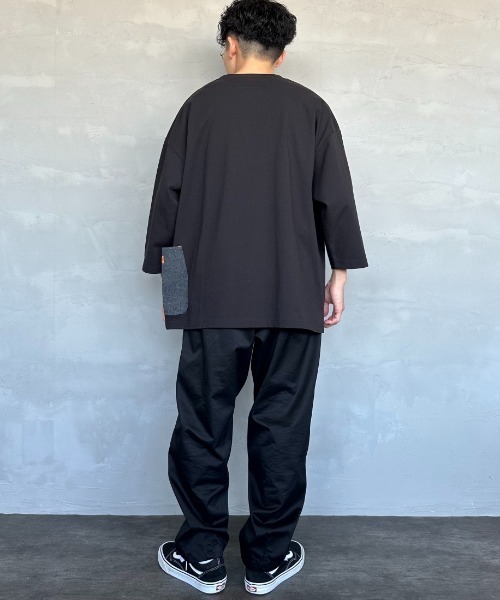 UNIVERSAL OVERALL（ユニバーサルオーバーオール）の「[UNIVERSAL OVERALL/ユニバーサルオーバーオール] 別注 7分袖カバーオールTシャツ（Tシャツ/カットソー・レディース・ネイビー/グレイッシュベージュ/オートミール/ブラック/ホワイト・S/M/L）」の11枚目の写真