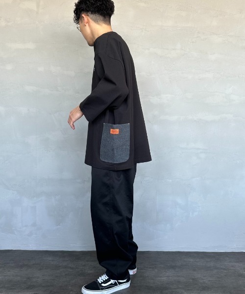 UNIVERSAL OVERALL（ユニバーサルオーバーオール）の「[UNIVERSAL OVERALL/ユニバーサルオーバーオール] 別注 7分袖カバーオールTシャツ（Tシャツ/カットソー・レディース・ネイビー/グレイッシュベージュ/オートミール/ブラック/ホワイト・S/M/L）」の22枚目の写真