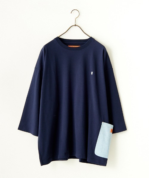 UNIVERSAL OVERALL（ユニバーサルオーバーオール）の「[UNIVERSAL OVERALL/ユニバーサルオーバーオール] 別注 7分袖カバーオールTシャツ（Tシャツ/カットソー・レディース・ネイビー/グレイッシュベージュ/オートミール/ブラック/ホワイト・S/M/L）」の21枚目の写真