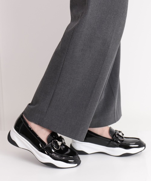 【未使用級】ダイアナDIANAスムース ビットローファー厚底スタッズ24.5黒 ダイアナ DIANA PM42202T （黒人工スムース） -靴＆ファッション通販