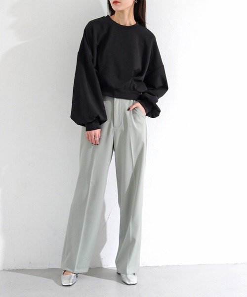 cheriella(シェリエラ)の「【cheriella】WEB限定カットジョーゼットウエストタックショートトップス(完売)(Tシャツ/カットソー・レディース・オフホワイト/ブラック/ライトグレー/ライトブルー・M)」の7枚目の写真