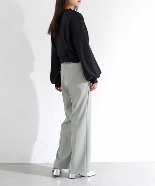 cheriella(シェリエラ)の「【cheriella】WEB限定カットジョーゼットウエストタックショートトップス(完売)(Tシャツ/カットソー・レディース・オフホワイト/ブラック/ライトグレー/ライトブルー・M)」の8枚目の写真