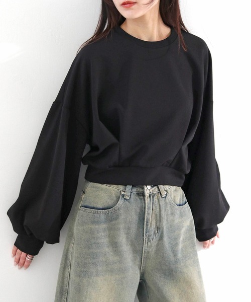 cheriella(シェリエラ)の「【cheriella】WEB限定カットジョーゼットウエストタックショートトップス(完売)(Tシャツ/カットソー・レディース・オフホワイト/ブラック/ライトグレー/ライトブルー・M)」の14枚目の写真