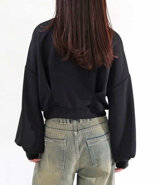 cheriella(シェリエラ)の「【cheriella】WEB限定カットジョーゼットウエストタックショートトップス(完売)(Tシャツ/カットソー・レディース・オフホワイト/ブラック/ライトグレー/ライトブルー・M)」の16枚目の写真