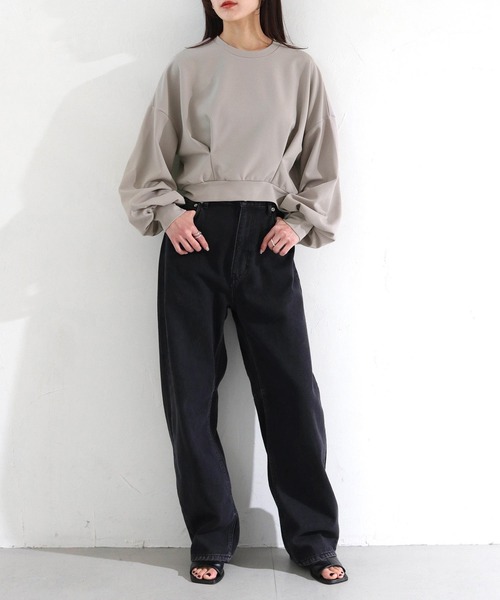 cheriella(シェリエラ)の「【cheriella】WEB限定カットジョーゼットウエストタックショートトップス(完売)(Tシャツ/カットソー・レディース・オフホワイト/ブラック/ライトグレー/ライトブルー・M)」の22枚目の写真