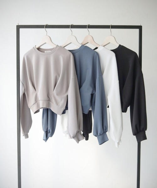 cheriella(シェリエラ)の「【cheriella】WEB限定カットジョーゼットウエストタックショートトップス(完売)(Tシャツ/カットソー・レディース・オフホワイト/ブラック/ライトグレー/ライトブルー・M)」の5枚目の写真