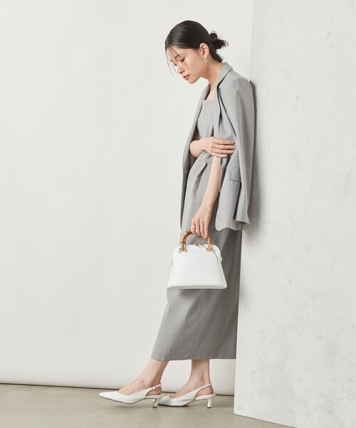 NOLLEY’S Sophi（ノーリーズソフィ）の「《セットアップ対応》ウォッシャブルトロスクエアネックワンピース（ワンピース・レディース・ライトグレー/ブラック・38/36）」の13枚目の写真