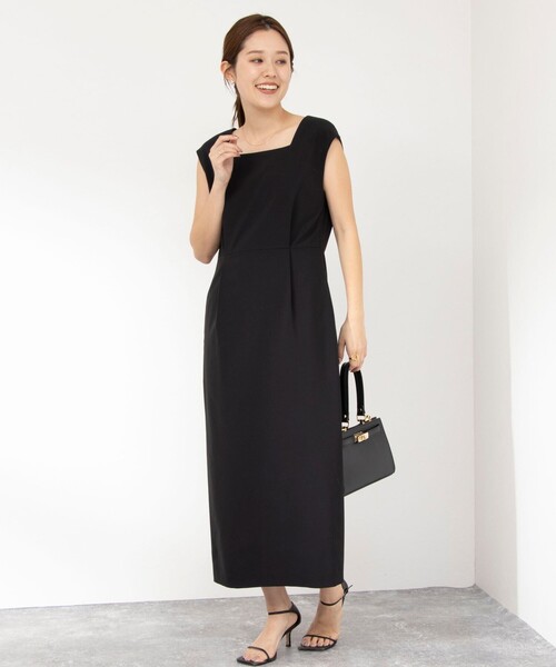NOLLEY’S Sophi（ノーリーズソフィ）の「《セットアップ対応》ウォッシャブルトロスクエアネックワンピース（ワンピース・レディース・ライトグレー/ブラック・38/36）」の12枚目の写真