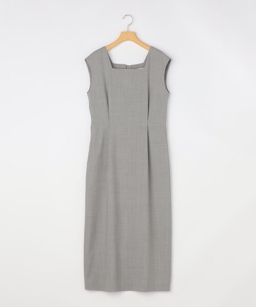 NOLLEY’S Sophi（ノーリーズソフィ）の「《セットアップ対応》ウォッシャブルトロスクエアネックワンピース（ワンピース・レディース・ライトグレー/ブラック・38/36）」の5枚目の写真