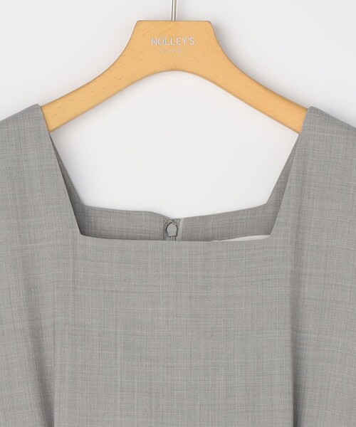NOLLEY’S Sophi（ノーリーズソフィ）の「《セットアップ対応》ウォッシャブルトロスクエアネックワンピース（ワンピース・レディース・ライトグレー/ブラック・38/36）」の7枚目の写真