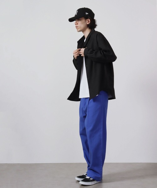 CIAO(チャオ)の「ciao とろみ ルーズシルエット 長袖 ボリュームスリーブ レギュラーカラーシャツ(シャツ/ブラウス・メンズ・グリーン/パープル/ブルー/ブラック/グレー/ホワイト/チャコール/マスタード/ベージュ・M/L)」の19枚目の写真