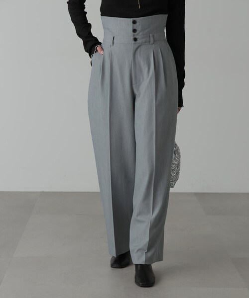 FREE'S MART（フリーズマート）の「◆２ＷＡＹベルト折り返しワイドパンツ（スラックス・レディース・グレー/ベージュ/ブラック・SMALL/MEDIUM）」の15枚目の写真