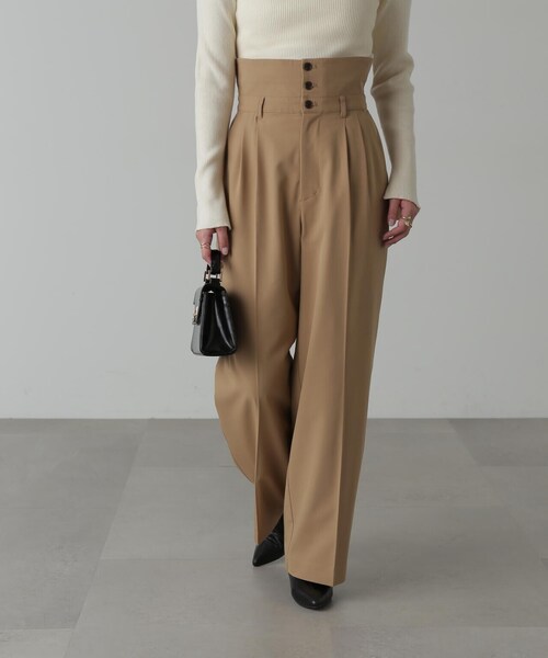 FREE'S MART（フリーズマート）の「◆２ＷＡＹベルト折り返しワイドパンツ（スラックス・レディース・グレー/ベージュ/ブラック・SMALL/MEDIUM）」の20枚目の写真