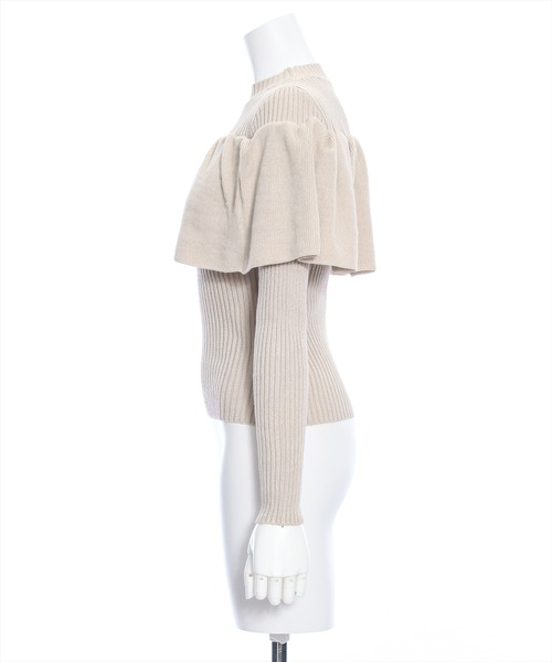 clear（クリア）の「ギャザーケープニットトップス［大人 フェミニン 春ニット］≪再入荷≫（ニット/セーター・レディース・オフホワイト/ベージュ/ブラック・F）」の5枚目の写真