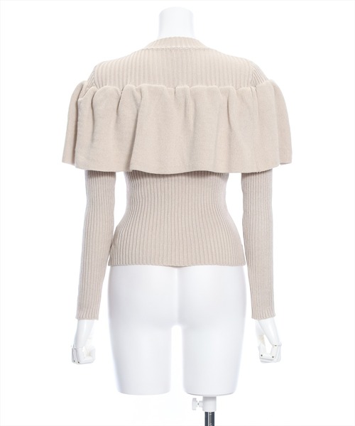 clear（クリア）の「ギャザーケープニットトップス［大人 フェミニン 春ニット］≪再入荷≫（ニット/セーター・レディース・オフホワイト/ベージュ/ブラック・F）」の7枚目の写真