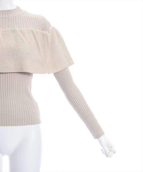 clear（クリア）の「ギャザーケープニットトップス［大人 フェミニン 春ニット］≪再入荷≫（ニット/セーター・レディース・オフホワイト/ベージュ/ブラック・F）」の8枚目の写真