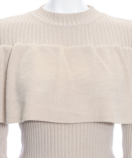 clear（クリア）の「ギャザーケープニットトップス［大人 フェミニン 春ニット］≪再入荷≫（ニット/セーター・レディース・オフホワイト/ベージュ/ブラック・F）」の9枚目の写真
