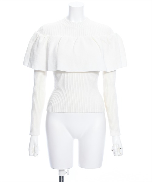 clear（クリア）の「ギャザーケープニットトップス［大人 フェミニン 春ニット］≪再入荷≫（ニット/セーター・レディース・オフホワイト/ベージュ/ブラック・F）」の22枚目の写真