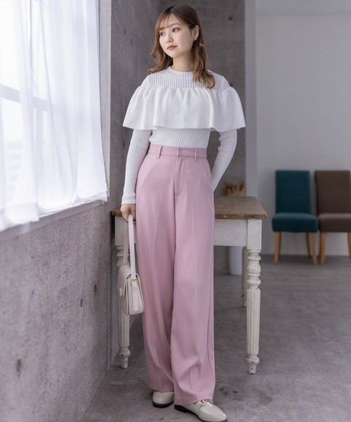 clear（クリア）の「ギャザーケープニットトップス［大人 フェミニン 春ニット］≪再入荷≫（ニット/セーター・レディース・オフホワイト/ベージュ/ブラック・F）」の11枚目の写真