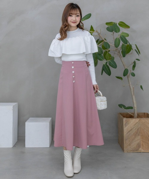 clear（クリア）の「ギャザーケープニットトップス［大人 フェミニン 春ニット］≪再入荷≫（ニット/セーター・レディース・オフホワイト/ベージュ/ブラック・F）」の17枚目の写真