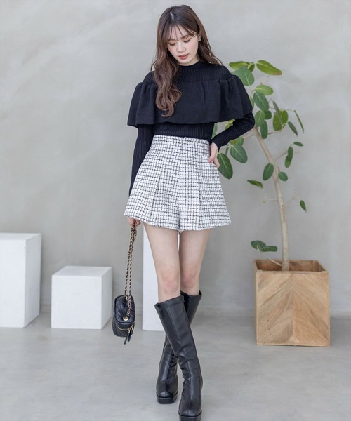 clear（クリア）の「ギャザーケープニットトップス［大人 フェミニン 春ニット］≪再入荷≫（ニット/セーター・レディース・オフホワイト/ベージュ/ブラック・F）」の19枚目の写真