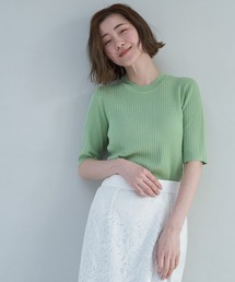 YECCA VECCA | ラメ混5分袖リブニット(ニット/セーター)