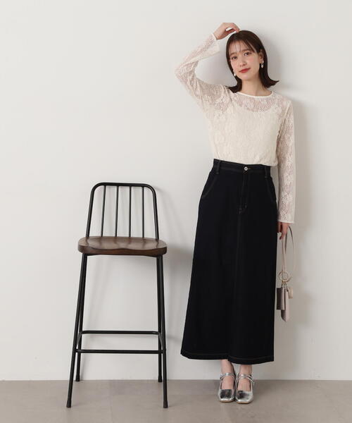 N.（N. Natural Beauty Basic）（エヌエヌナチュラルビューティーベーシック）の「【S Size Line】◆デニムロングスカート（デニムスカート・レディース・グレー/ワンウォッシュ・SMALL/MEDIUM）」の14枚目の写真